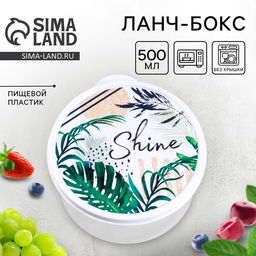 Цена за 2 шт. Ланч - бокс круглый Shine, 500 мл