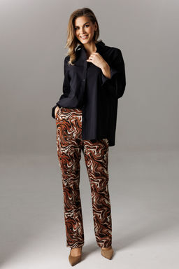 Костюм Lars Style 1196 черный, молочно-коричневый принт