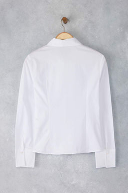 Beyaz Bele Oturan Fitted Dokuma Gomlek TWOAW26GO00022 - Trendyolmilla фото 12