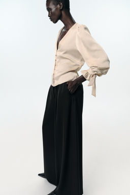 FITTED CREASED-EFFECT BLOUSE - Zara фото 3