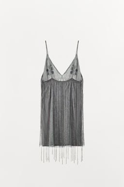 SHORT FRINGED BEADED DRESS - Zara фото 6