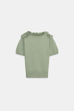FLORAL KNIT SWEATER - Zara фото 7