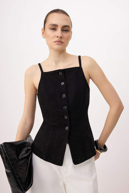 Koyu Mavi Orta Esnek Fitted Yelek TWOSS26YE00035 - Trendyolmilla фото 3