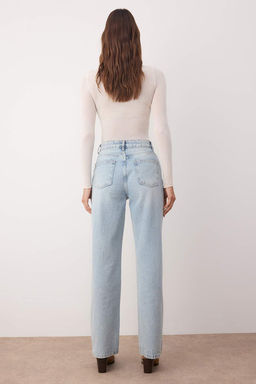 Ac?k Mavi-6001 Yuksek Bel Wide Leg Jeans TWOAW24JE00074
