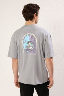 TRENDYOL MAN Lacivert Oversize/Genis Kesim K?sa Kollu Sanat Bask?l? 100% Pamuklu T-Shirt TMNSS21TS3559 - Trendyolmilla фото 3