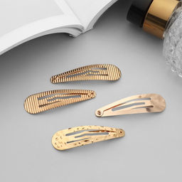 Цена за 3 шт. Невидимки для волос «Ажурная», набор 6 шт., ассорти, 5 см, золото