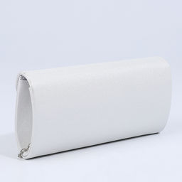 Сумка-клатч на магните, длинная цепь, цвет белый