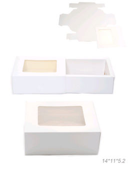 Цена за 10 шт. Коробка подарочная складная 14х11х5,2 см / W1411 /уп 12/600/белая - Галеонтрейд фото 2