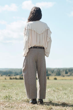 LIMITED EDITION BALLOON CHECK TROUSERS WITH WOOL