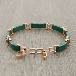 Браслет Лилу из зеленой керамики с Султанитом покрытие под золото - Agat77 фото 2