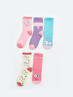 Desenli K?z ?ocuk Soket ?orap 5li