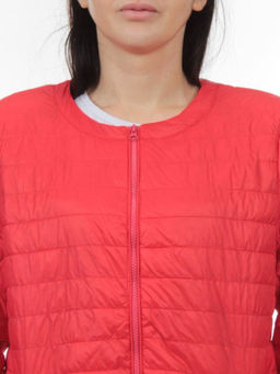 K-528 RED Куртка демисезонная стеганая женская (70 гр. холлофайбер) - Fashion фото 4