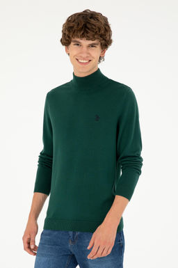 Мужской темно-зеленый базовый свитер Неожиданная скидка в корзине