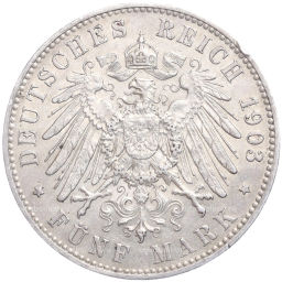 5 марок 1903 года E Германия (Саксония)