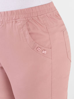 Брюки летние укороченные женские пудровые хлопок - Almond фото 4