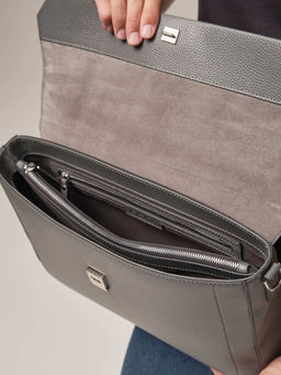 Мужская кожаная сумка Levi DBR 7115 мышиный  фото 5