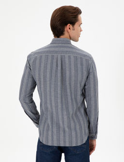 Мужская темно-синяя рубашка с длинным рукавом - U.s. polo assn фото 5