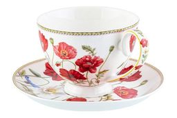Чайн. пара 2 пр. 300 мл 12,5*9,5*7 см Маки на ножке, NEW BONE CHINA - Elan gallery фото 4