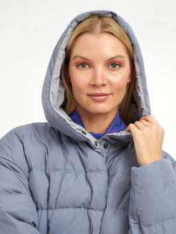 Пуховик женский с капюшоном, нап-ль:пух, перо - Glenfield фото 14