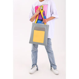 Сумка-шопер с карманом TOXIC, серый цвет, 40 х 35 см - Nazamok фото 12