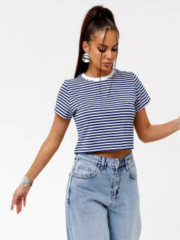 Женский топ в полоску морячка CRACPOT 129-yz