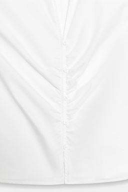 CAMISA ENTALLADA FRUNCES / Blanco - Zara фото 7
