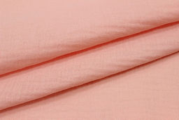 Муслин двухслойный с эффектом жатости цв.Персиковый, ш.1.4м, хл-100%, 110гр/м.кв - Купава фото 3