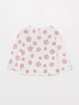 Bisiklet Yaka Bask?l? Uzun Kollu K?z Bebek Ti??rt - Waikiki фото 2