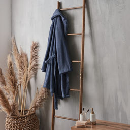 Халат махровый мужской SL HOME: Basic «Ривьера», размер S, хлопок 100%, синий