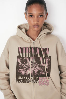 Chaqueta sudadera oversize con capucha y motivo - H&m фото 3