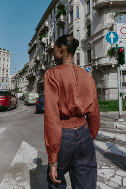 JACQUARD BALLOON TOP - Zara фото 6