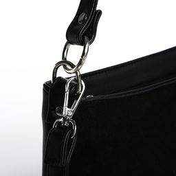 Сумка замшевая кросс-боди на молнии, цвет чёрный - Simaland фото 5