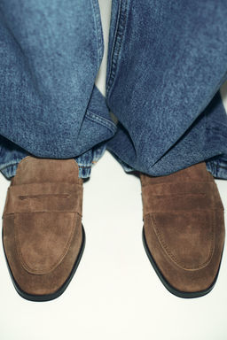 FLAT SPLIT SUEDE LOAFERS - Zara фото 7
