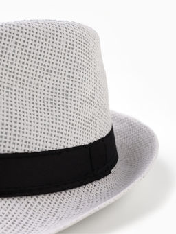 Шляпа мужская MINAKU «Плетеная», размер 58, белая