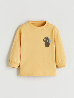 Bask?l? Erkek Bebek Sweatshirt ve Pantolon 2li Tak?m