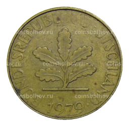 Монета 10 пфеннигов 1979 года J Германия