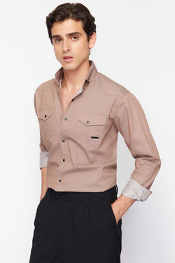 TRENDYOL MAN Koyu Haki Regular Cift Cepli Denim Kot Gomlek TMNSS24GO00081 - Trendyolmilla фото 17