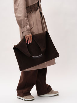 Замшевая сумка Luna DBR 31373 черный каштан фото 8