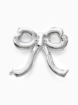 Цена за 2 шт. Воздушный шар фольгированный 22" «Бант», серебро