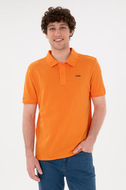 Футболка-поло U.S. Polo Assn Regular Fit Polo Yaka оранжевая из хлопка