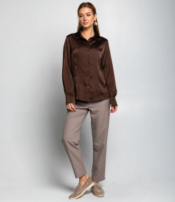 Блуза #ОКТ025022, тёмно-коричневый - Dommod фото 4