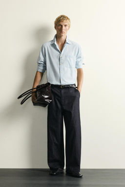 CAMISA DENIM LIGERO RAYAS / Azul claro