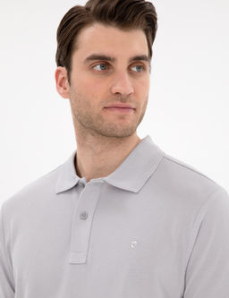 A__k Gri Slim Fit K_vr_lmaz Polo Yaka Basic Ti__rt - Pierre cardin фото 2
