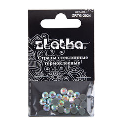Страз клеевой Zlatka ZRTG-2024 SS20 AB-Crystal 4.7 мм стекло 5 x 24 шт в пакете с картонным еврослотом №02 перламутровый (AB-crystal)