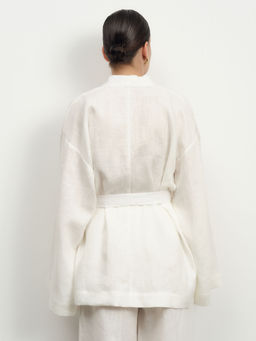 Жакет-кимоно льняное 42367 белый
