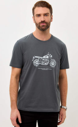 Футболка мужская с принтом F011-06-30 тёмно-серая - Fine joyce фото 11