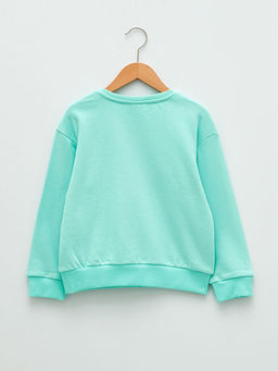 Bisiklet Yaka Bask?l? Uzun Kollu K?z ?ocuk Sweatshirt - Waikiki фото 2