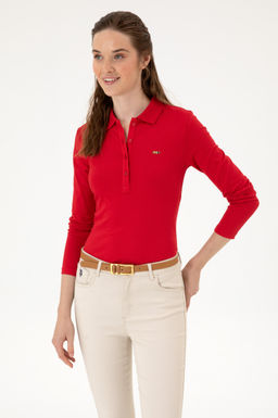 Kad_n K_rm_z_ Basic Sweatshirt Sepette S_rpriz _ndirim