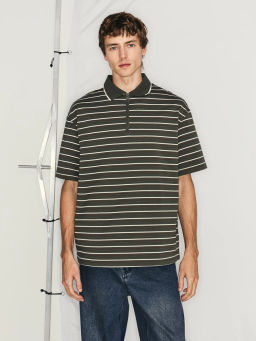 Футболка на молнии в полоску / Zarina фото 4