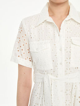 Nak??l? Ku?akl? Mini G?mlek Elbise